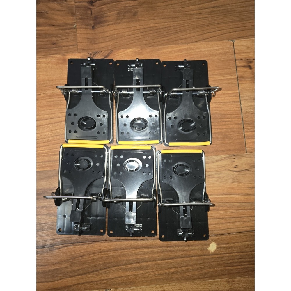 TwinTech Jaws Mouse Traps Reusable Sanitary 6 Pack Black Yellow S24
